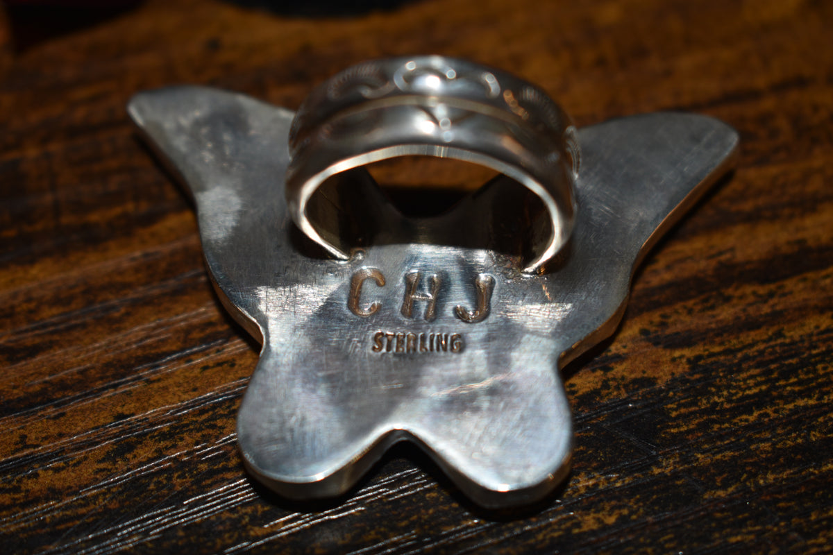 Agate butterfly ring
