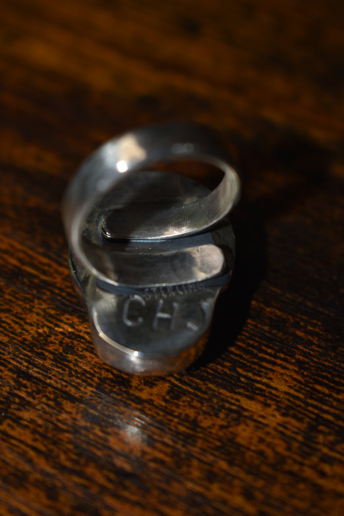 Labradorite skull ring