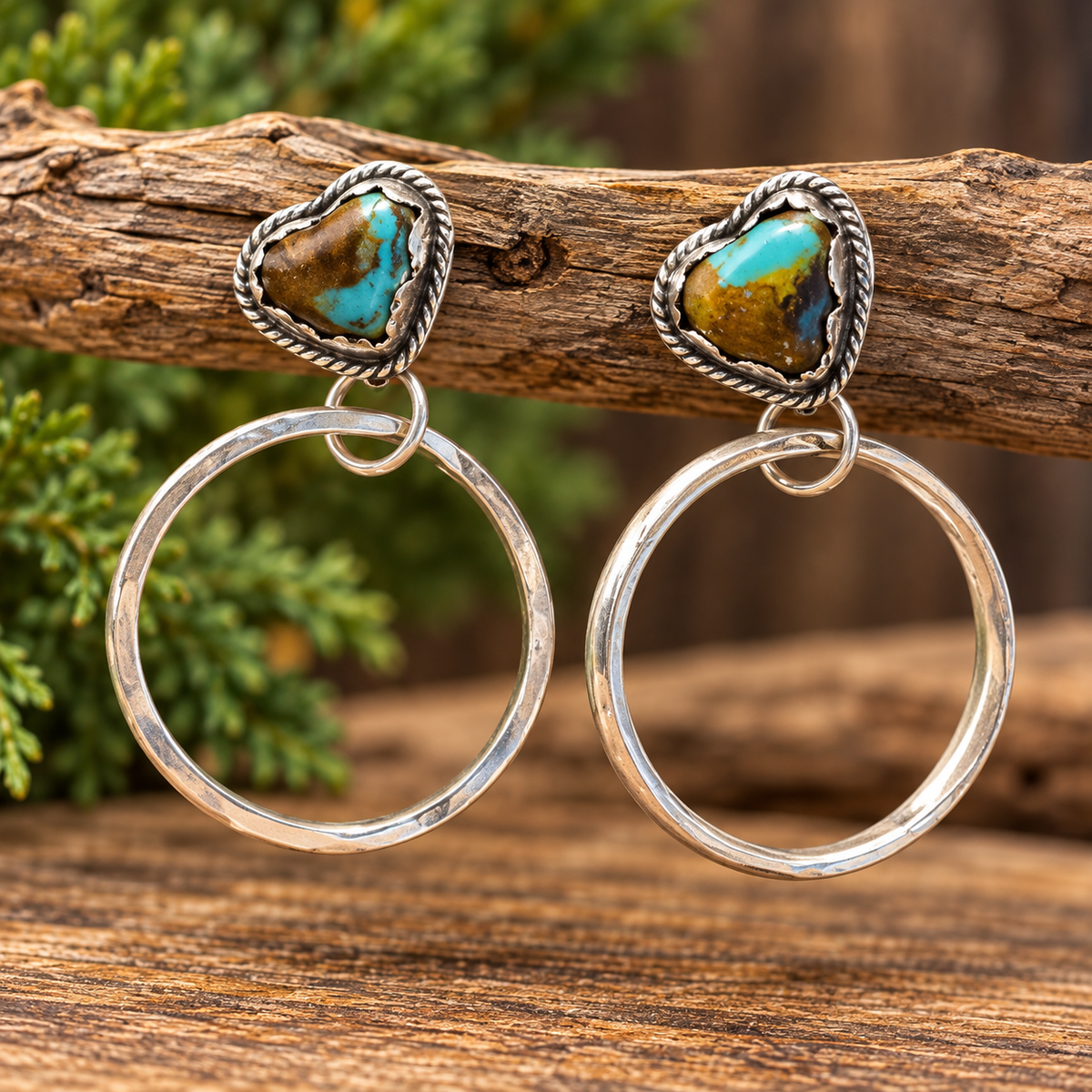 Ss turquoise hoop earrings