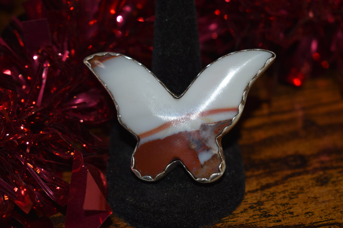 Agate butterfly ring