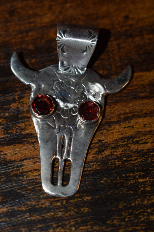 Sterling silver bull pendant