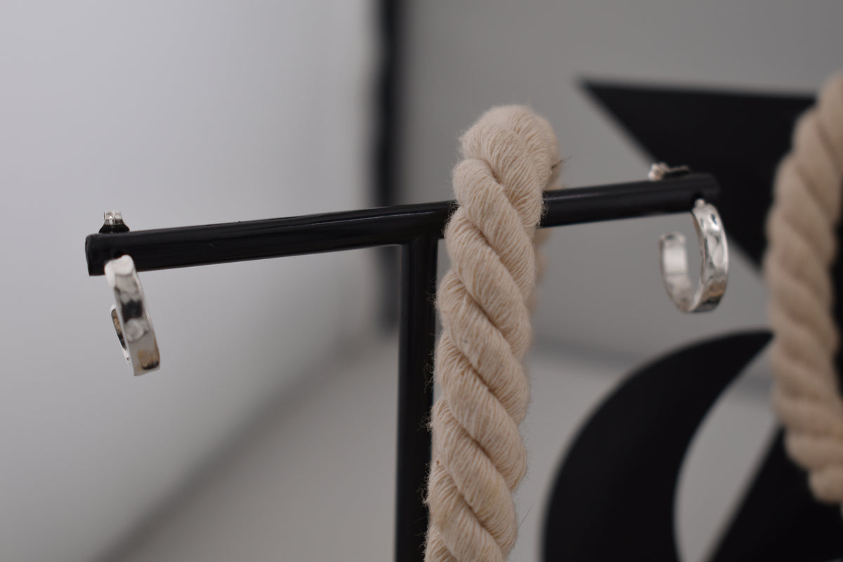 Small sterling silver hoops