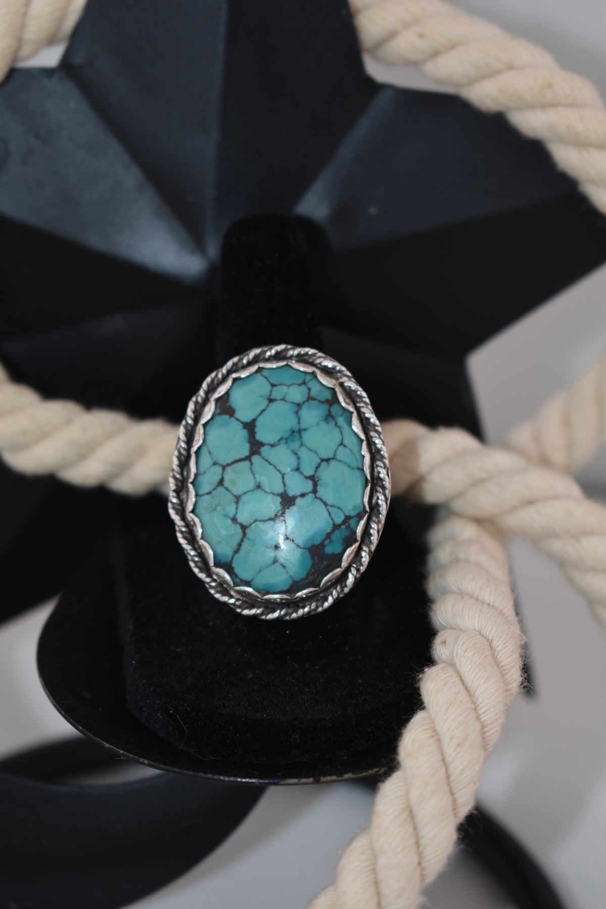 Sterling silver Tibetan turquoise ring