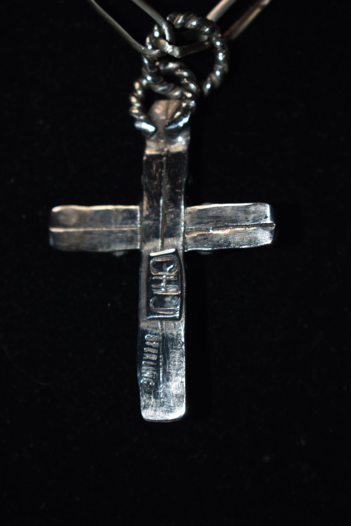 Sterling silver with turquoise cross