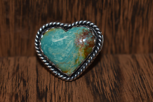 Sterling silver turquoise heart ring