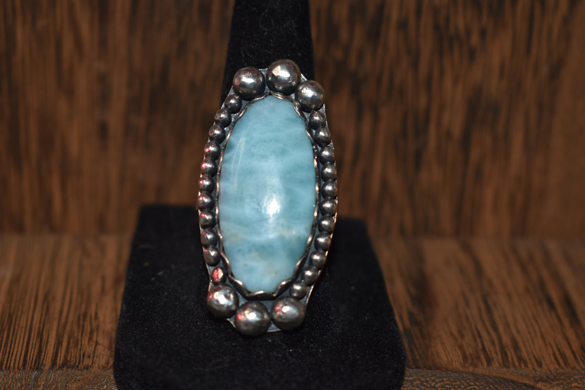 Sterling silver Larimar ring
