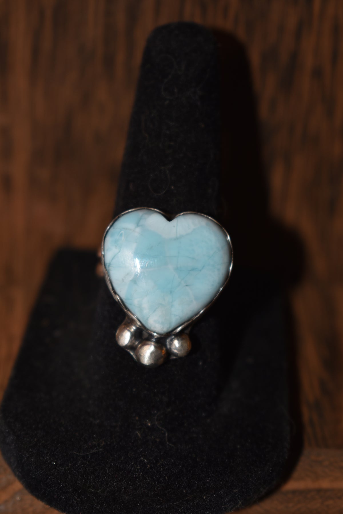 Sterling silver larimar ring