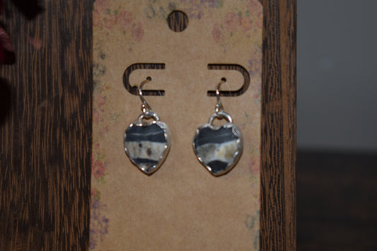 Sterling silver white buffalo earrings