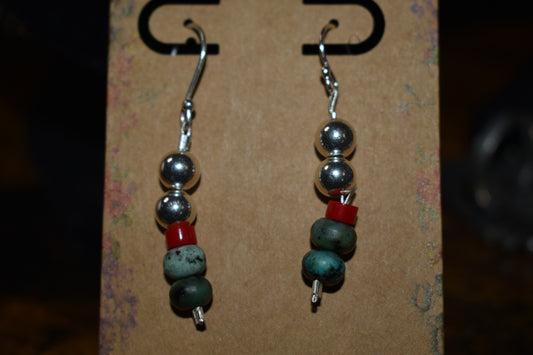 Sterling silver beaded earrings