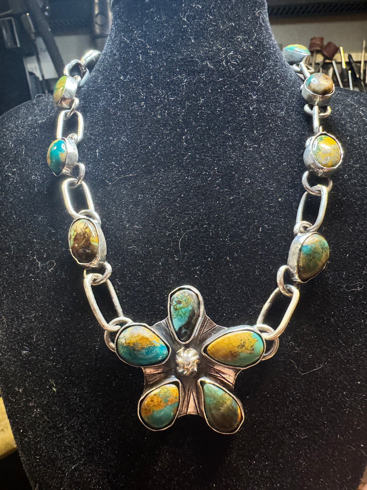 Sterling silver turquoise necklace